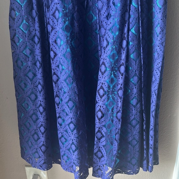 MUSETTE Blue Fit and Flare Sleeveless Midi Dress - Picture 3 of 9